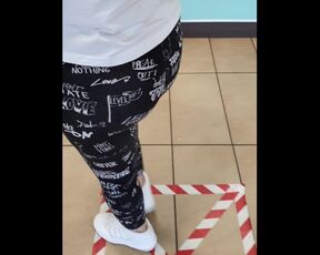 Step Mom Fucked and Huge Cumshot on H&M Leggings in a Public Changing Room (sex with Step Son)