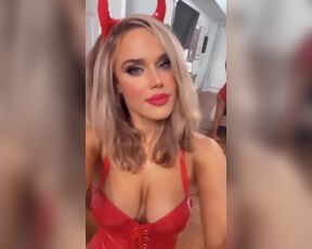 WWE - CJ Perry aka Lana in sexy red devil costume