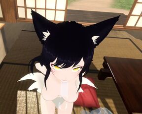 Ahri From League of Legends Gives Blowjob in Hentai VR