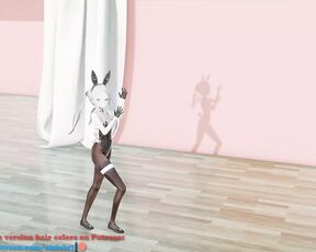 MMD lo chan  shake it - hentai mmd dance playboy costume blue hair color edit smixix