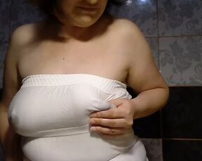 MILK TITS. WHITE DRESS