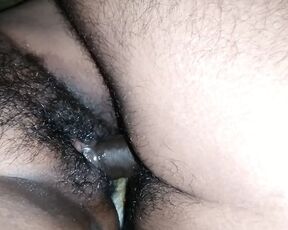 Fucked my wife hairy pussy and creampie.