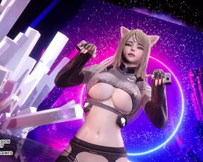 MMD (G)I-DLE - TOMBOY Hot Kpop Dance Ahri Akali Evelynn Kaisa League of Legends KDA