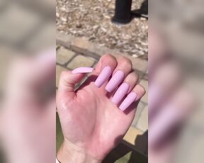 Talyns long light pink nails