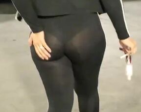 Candid Big Booty Wife in See Through Leggings