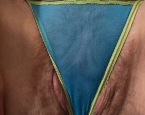 Amazing Pink Hairy Pussy Spreading Under See Through Panties Hot American Milf Close Up Porn