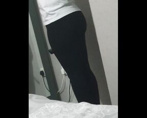 Skinny step mom in black leggings seduce and fuck step son