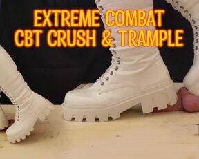 White Combat Boots CBT and Trample - Ballbusting, Cock Crush, Cock Trample, Femdom