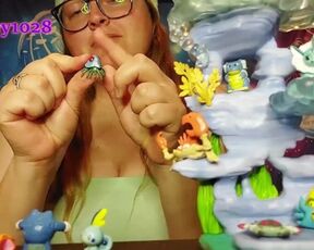 Giantess Squirtle Crushes Pokemon Between Her Boobs