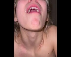 A little cum in mouth