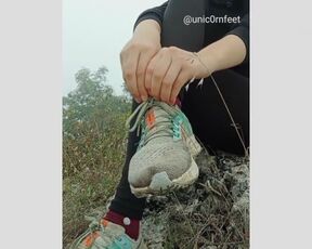 My very sweaty feet on the hike