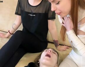 Mouthful of Saliva From Two Spoiled Princesses - Spitting Lesbian Humiliation